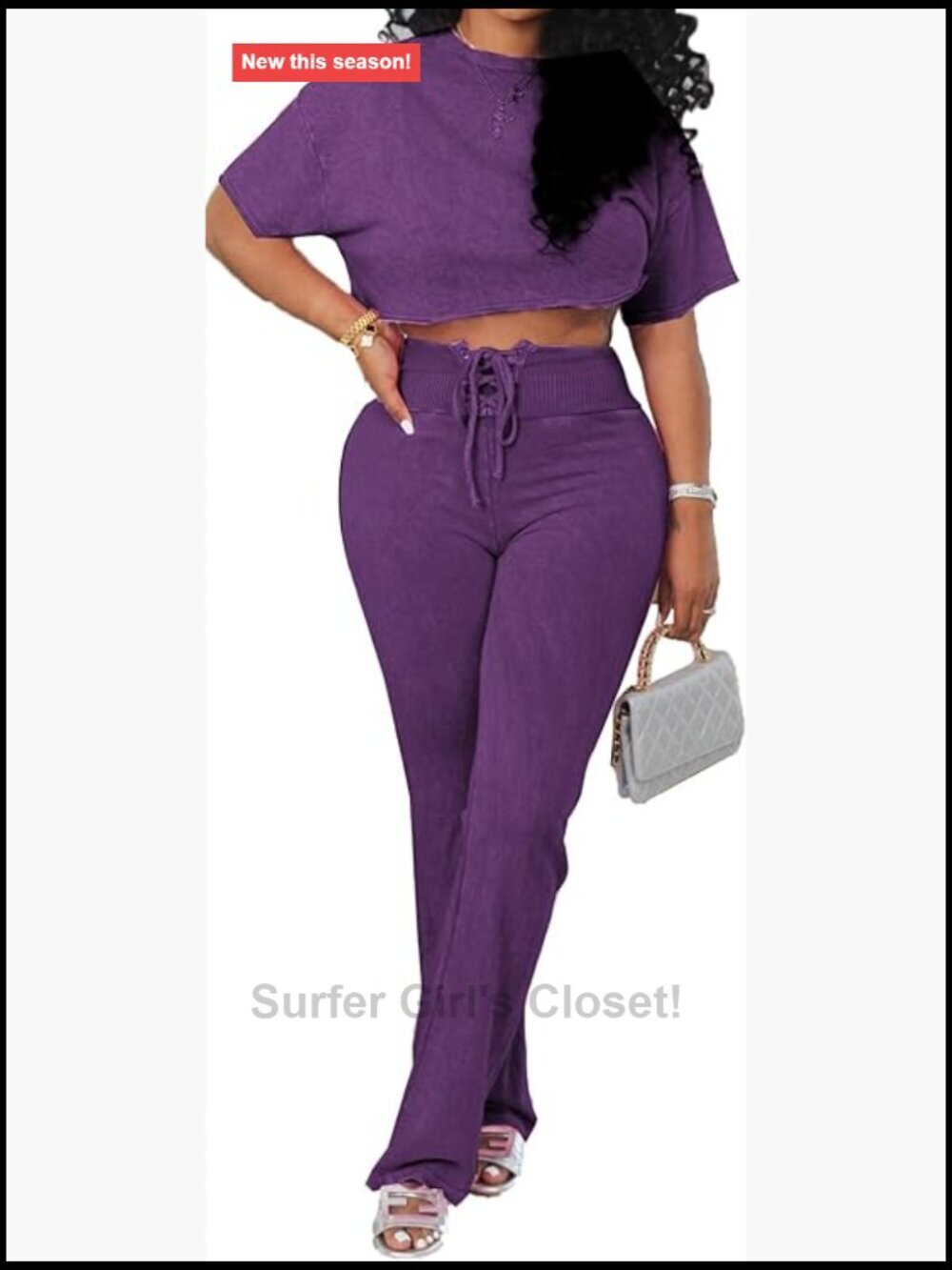 2 Piece Sweatsuit Short Sleeve Crop Top Straight Long Pants Set with Pockets
